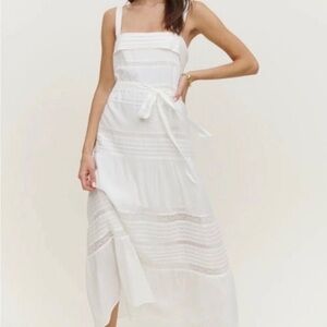 NEW Reformation Edwina White Ruffle
Midi Dress Wedding